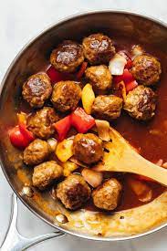 Sweet and Sour Meatballs with Spaghetti